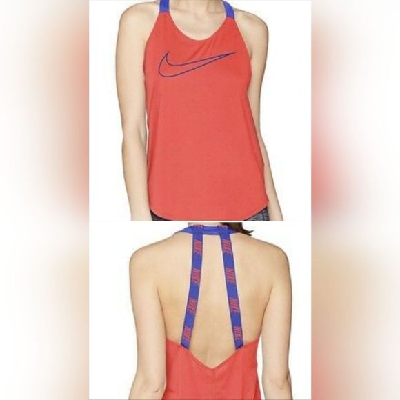 NIKE Elastika Double Strap Tank Top SWOOSH - Picture 1 of 14